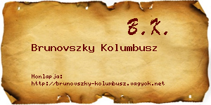 Brunovszky Kolumbusz névjegykártya
